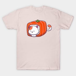 Cute Cat Sushi Salmon T-Shirt